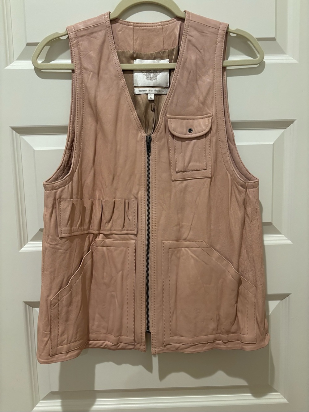 Burning Torch Pink Leather Vest